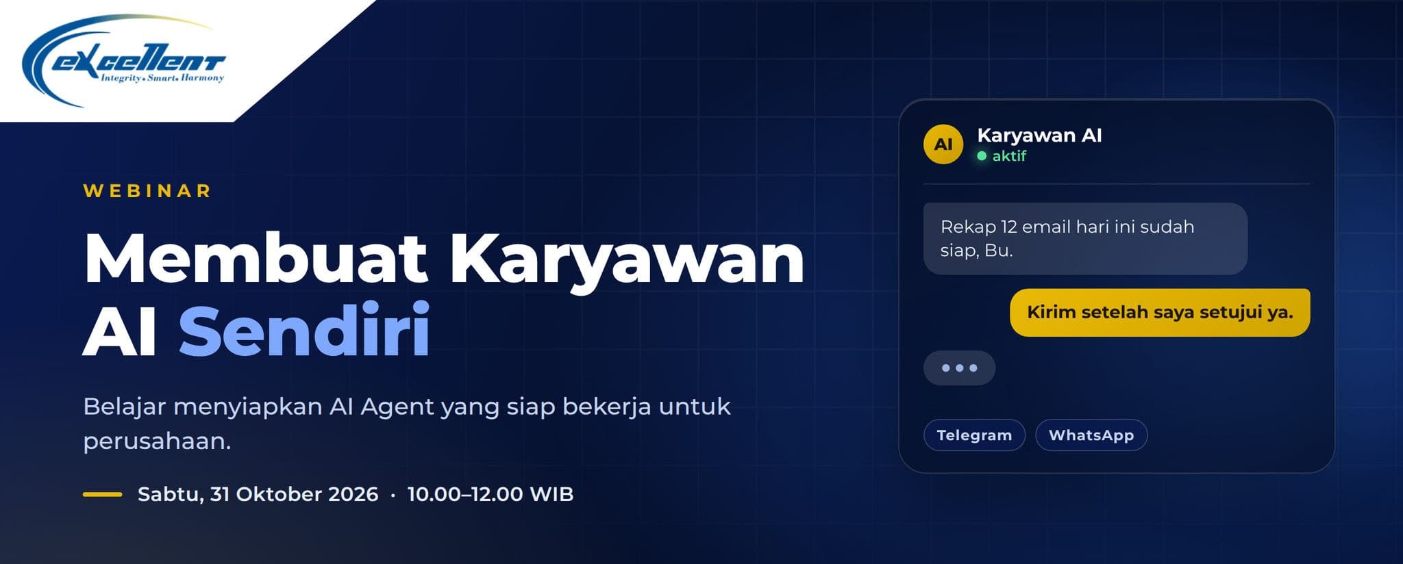 Webinar Membuat Karyawan AI Sendiri: Belajar Menyiapkan AI Agent yang Siap Bekerja untuk Perusahaan